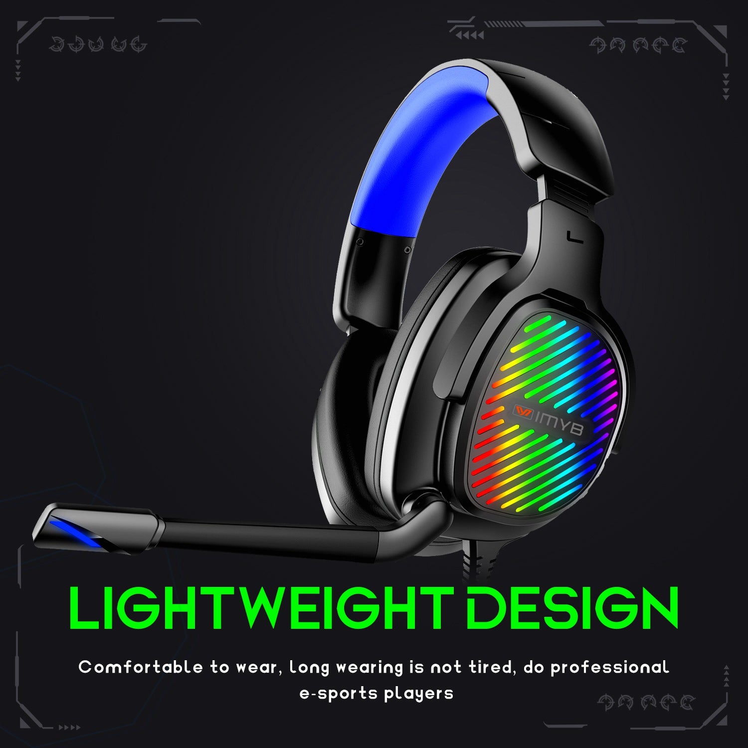 IMYB A82 PC Gaming Headphone HD HiFi Sound Wired Headset with RGB Gradient Light and Comfortable Headband IMYB A82 PC Gaming Headphone HD HiFi Sound Wired Headset with RGB Gradient Light and Comfortable Headband
